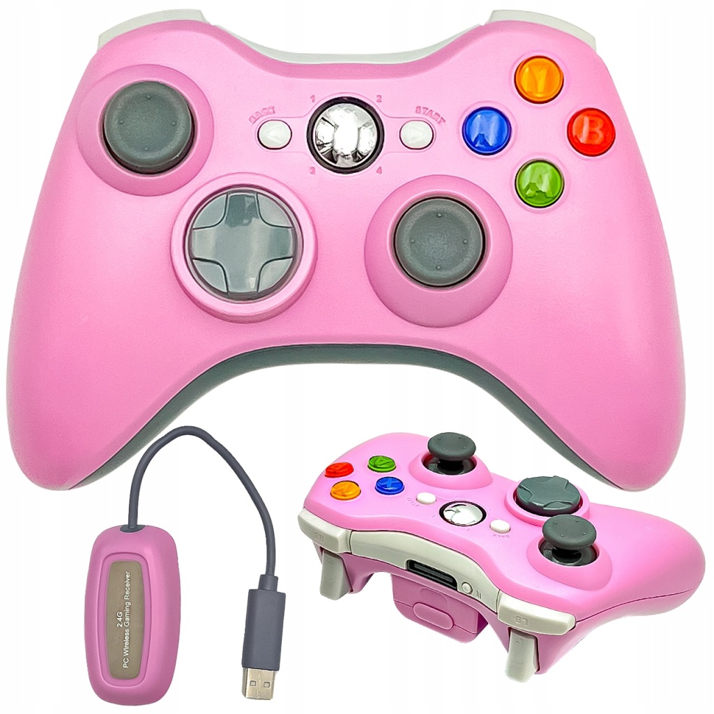 Bezdrátový Ovladač Xbox 360 Dualshock Přijímač Růžový Pad Pro Konzoli Pink