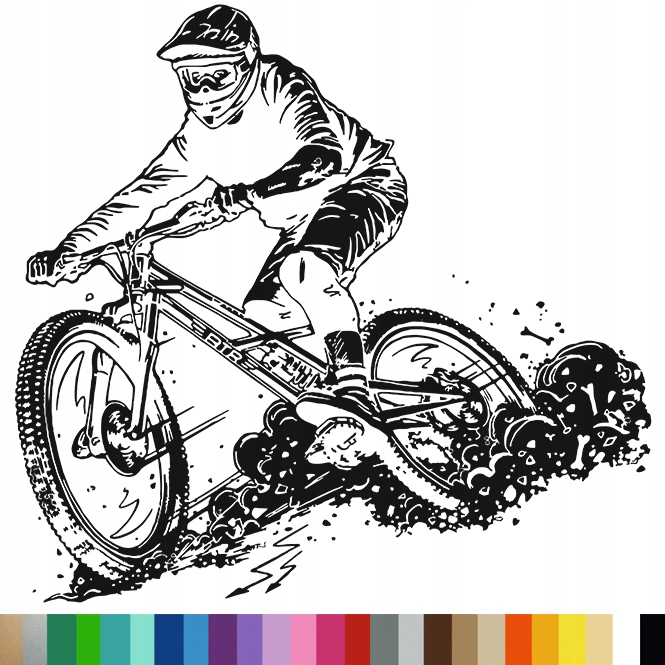 Samolepka na stěnu motiv Kolo Enduro Dh Bike Hobby 43x43 cm