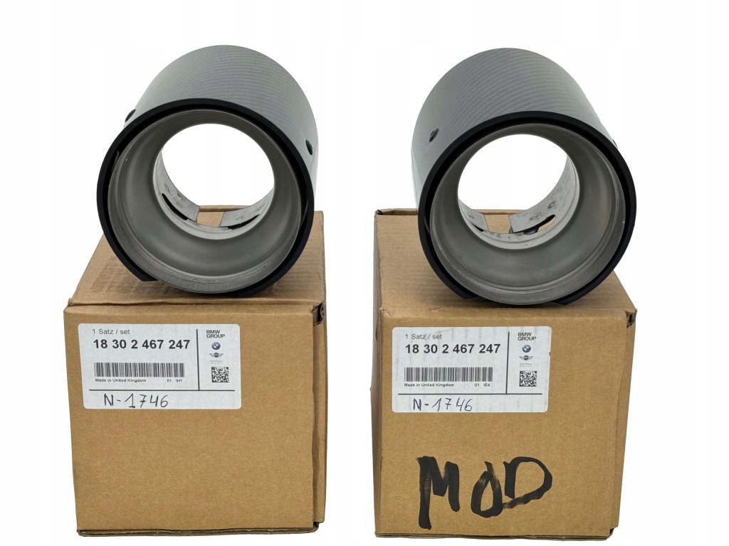 BMW F40 F44 F39 M-Performance Końcówki Wydechu Carbon Nowe OE 2467247 — zdjęcie 2