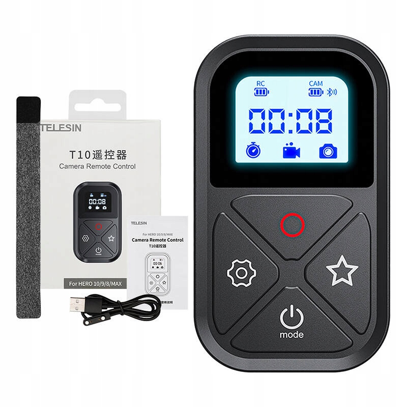 Telesin Bezdrátové dálkové ovládání pro GoPro Hero 13 12 11 10 9 8 Black