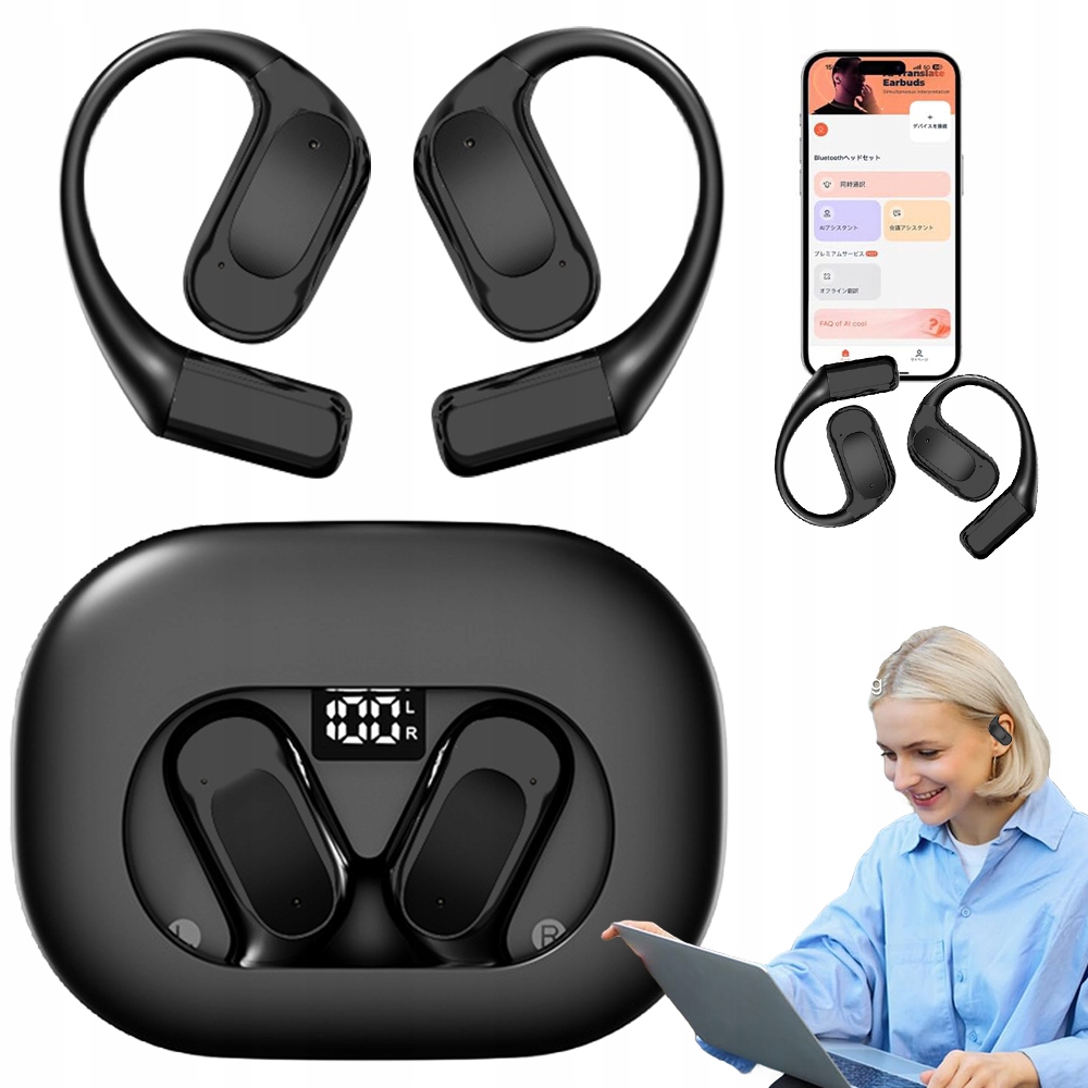 Sluchátka překládající 139 jazyků Bluetooth 5.4 dotyková HiFi