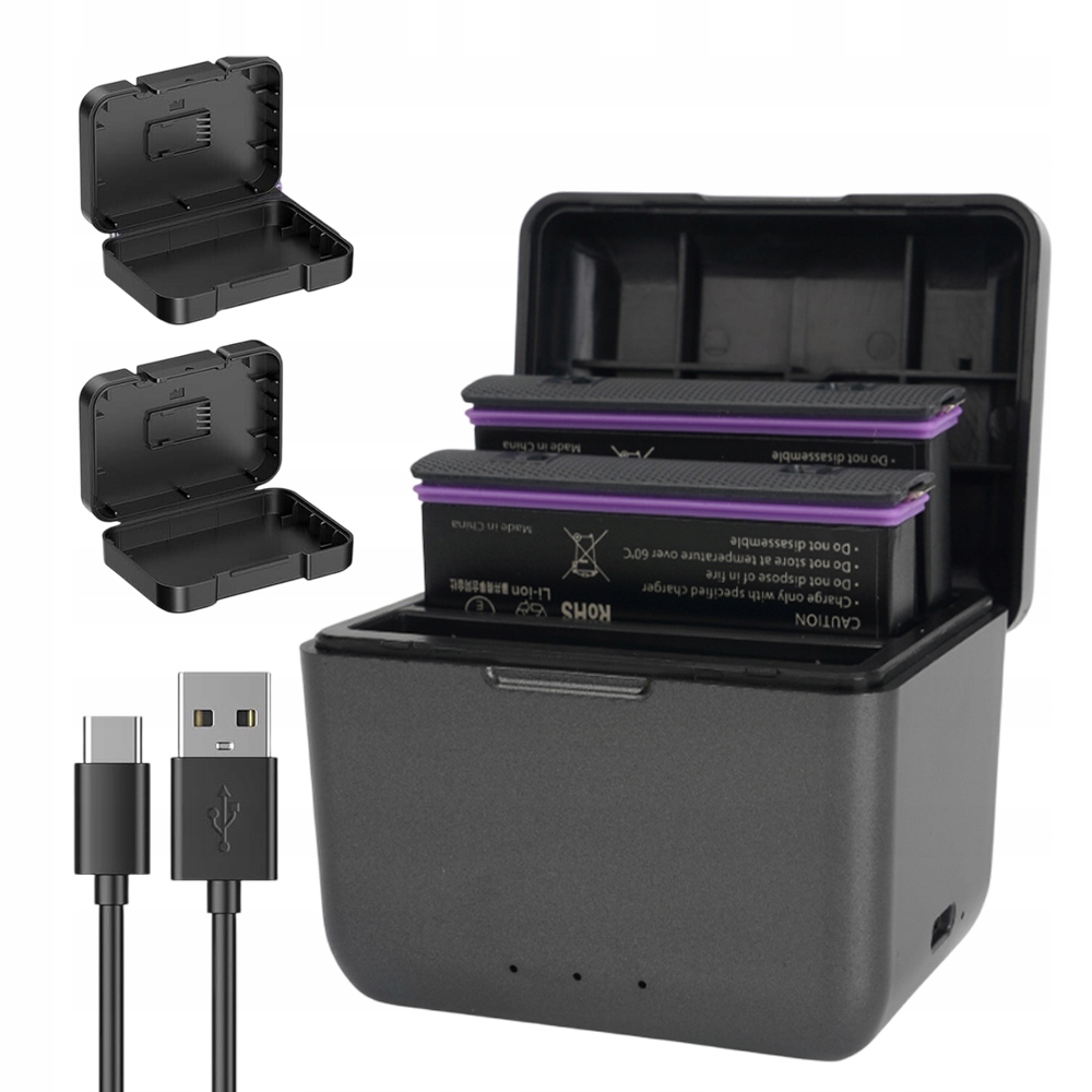 Pouzdro 3-KANÁLOVÁ 2X Akumulátor/baterie 2500 Mah Pro INSTA360 X4