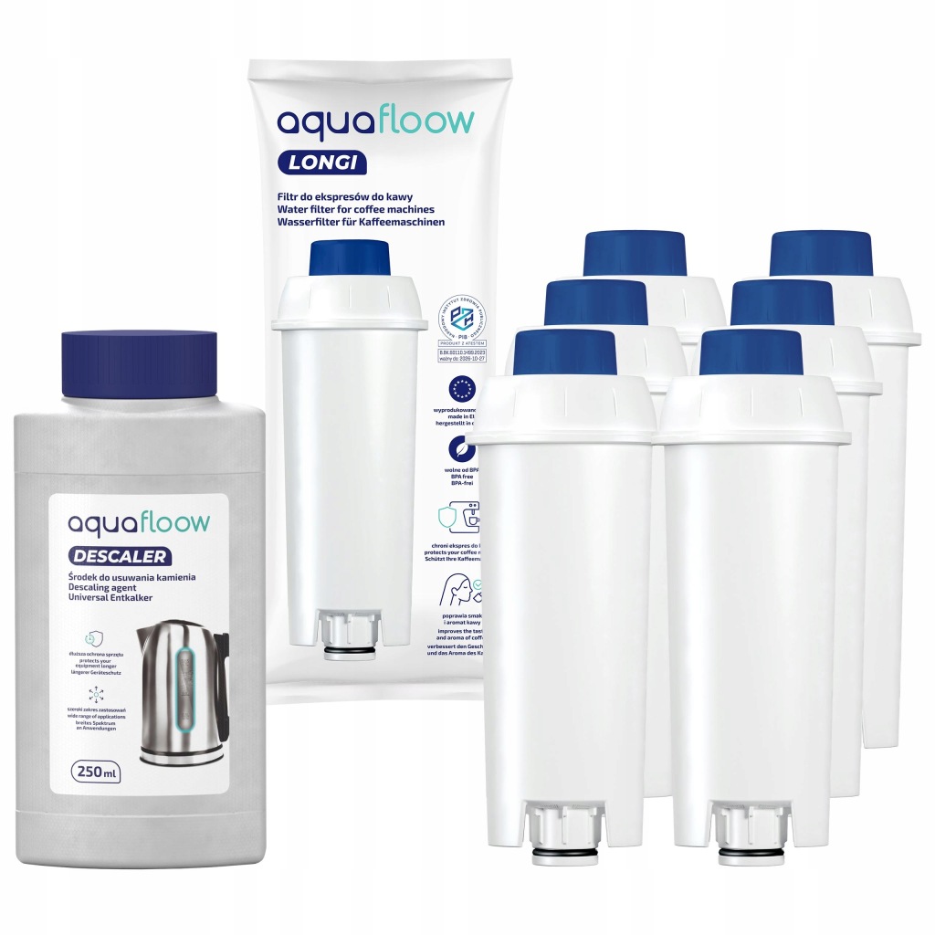 Odvápňovač pro kávovar 6 x vodní filtr pro kávovar Delonghi náhradní díl