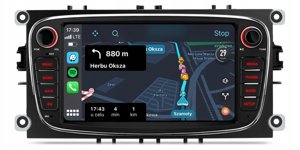 Fordmondeo MK4 Focus MK2 Galaxy S-max Kuga Radio Navigace Android Carplay
