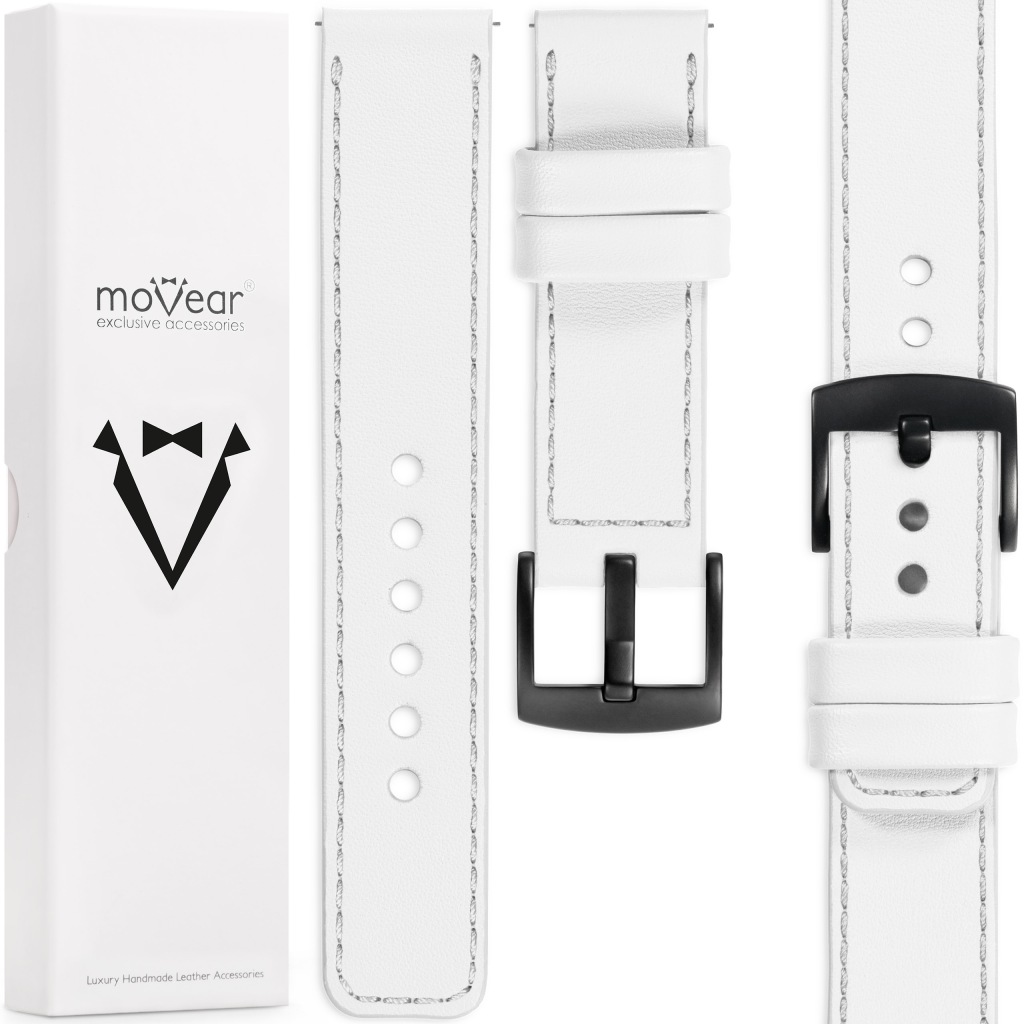 Kožený řemínek 20 mm pro Samsung Watch 7 6 5 4 Active Pro, elegantní Movear