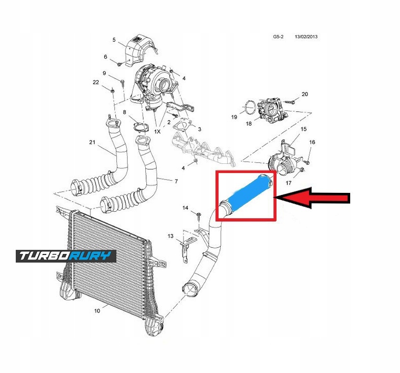 Tuyau Turbo Intercooler Pour Opel Antara & Chevrolet Captiva 2.2 CDTI - Remplace 22737400, 95383819, 95909218