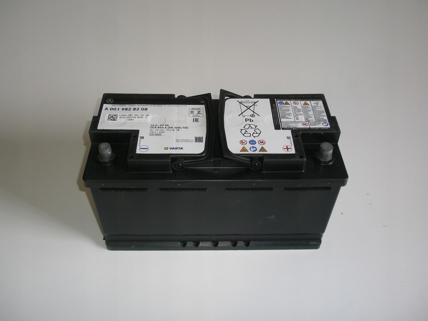 Battery gel agm varta 12v 92ah 850a original mercedes start-s battery