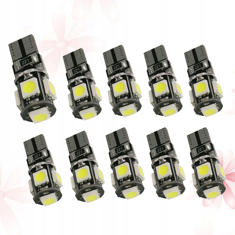 10 шт. лампочка лед  w5w t10 5smd к освещение салон, широкий kąt świecenia с разборки