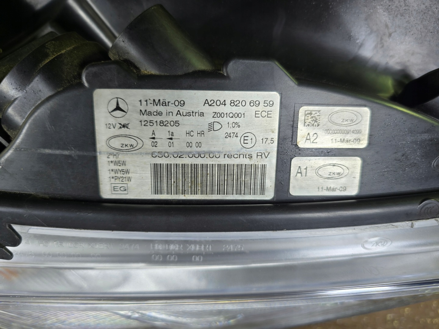 Mercedes glk x204 фара  передний передняя права a2048206959 недорого