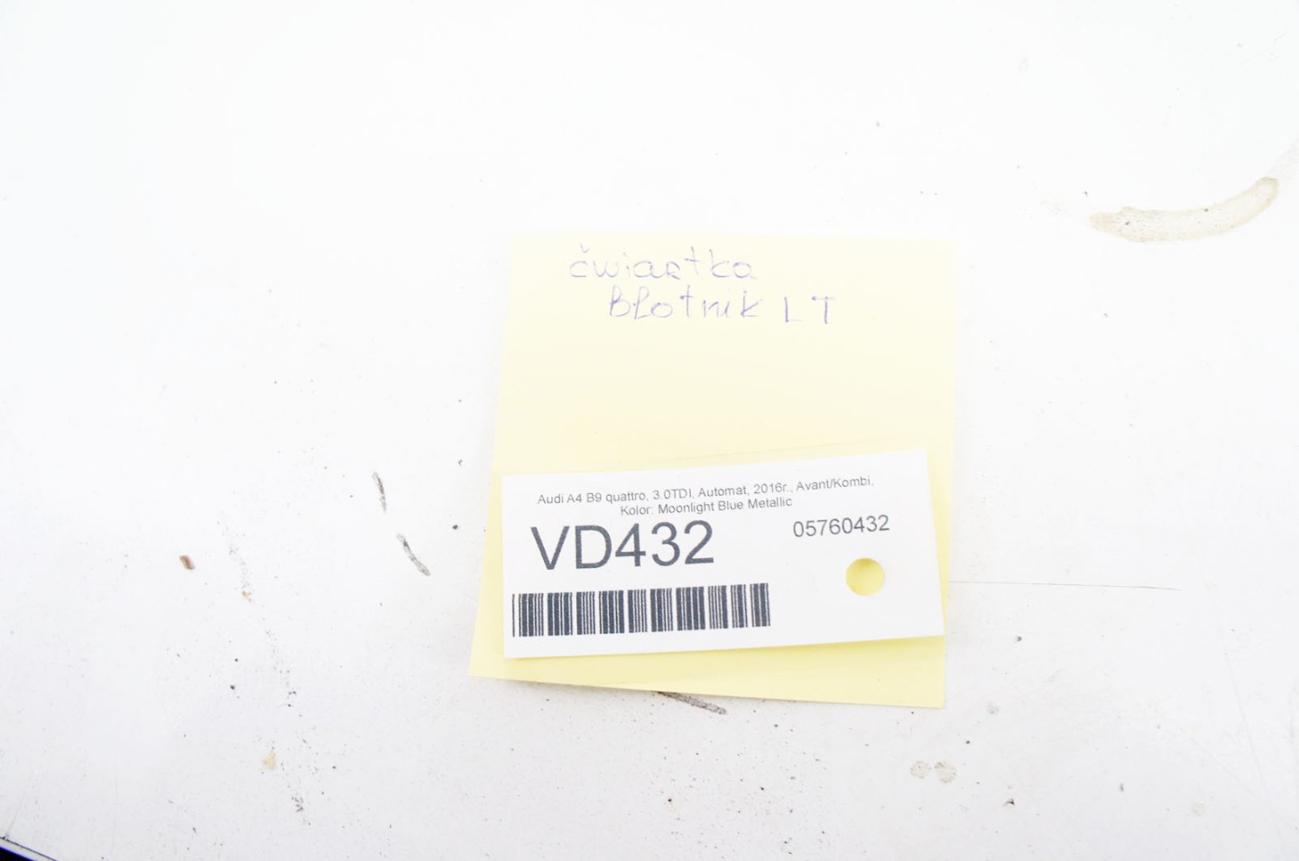 Vd432 audi a4 b9 четверть крыло левый зад moonlight blue металлический lx5r/w1 недорого