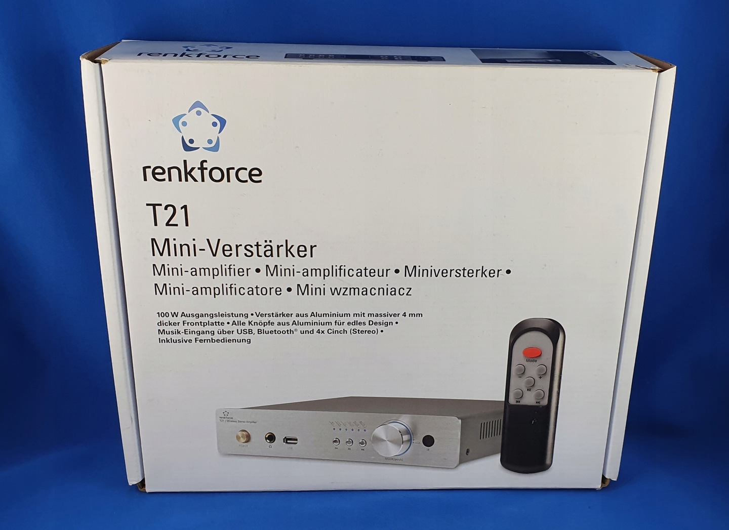Renkforce T21 Stereo-Verstärker 2 x 50 W Aluminium Bluetooth®, USB