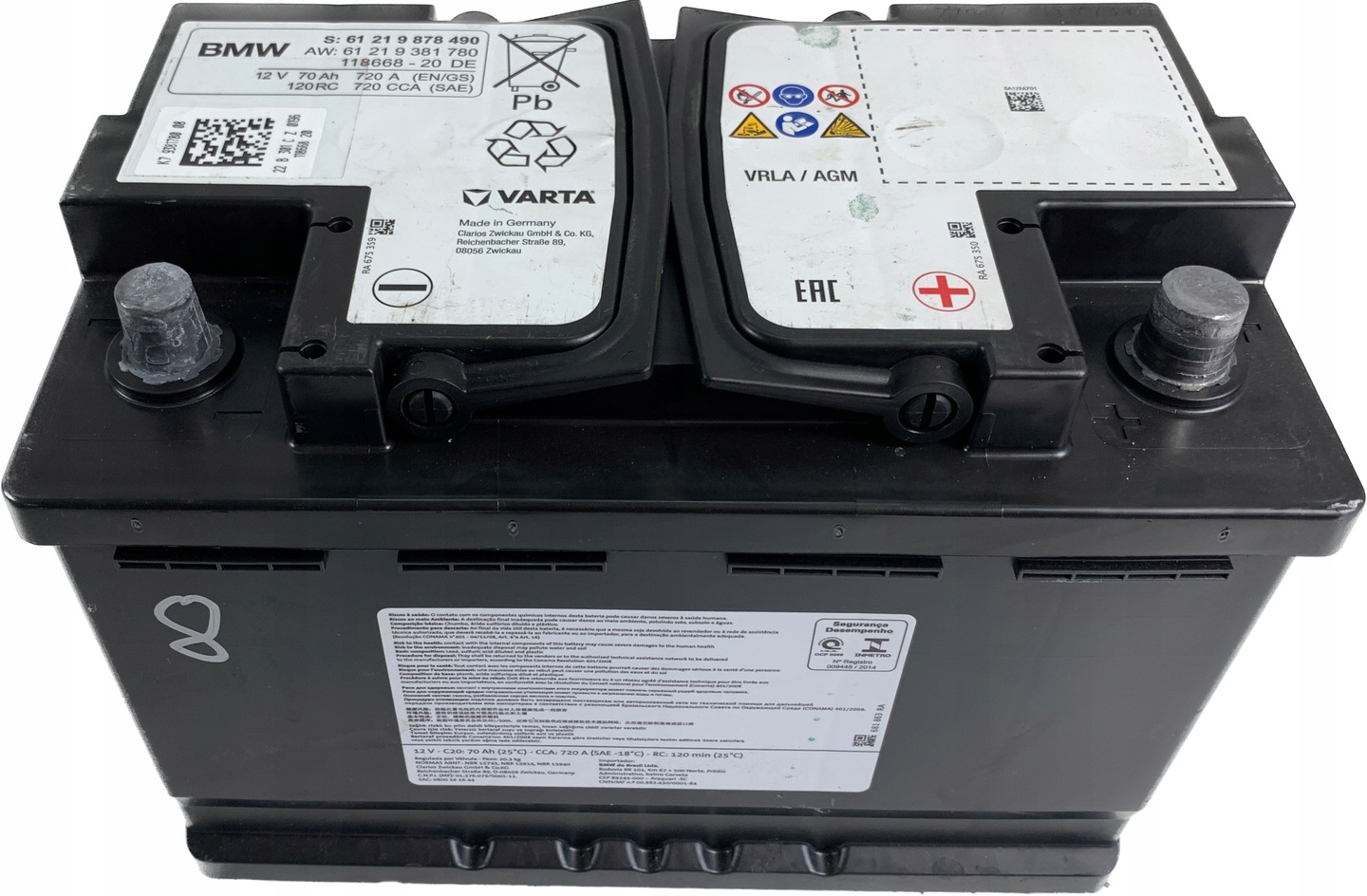 Bmw varta battery agm bmw 70ah 720 22 9878490