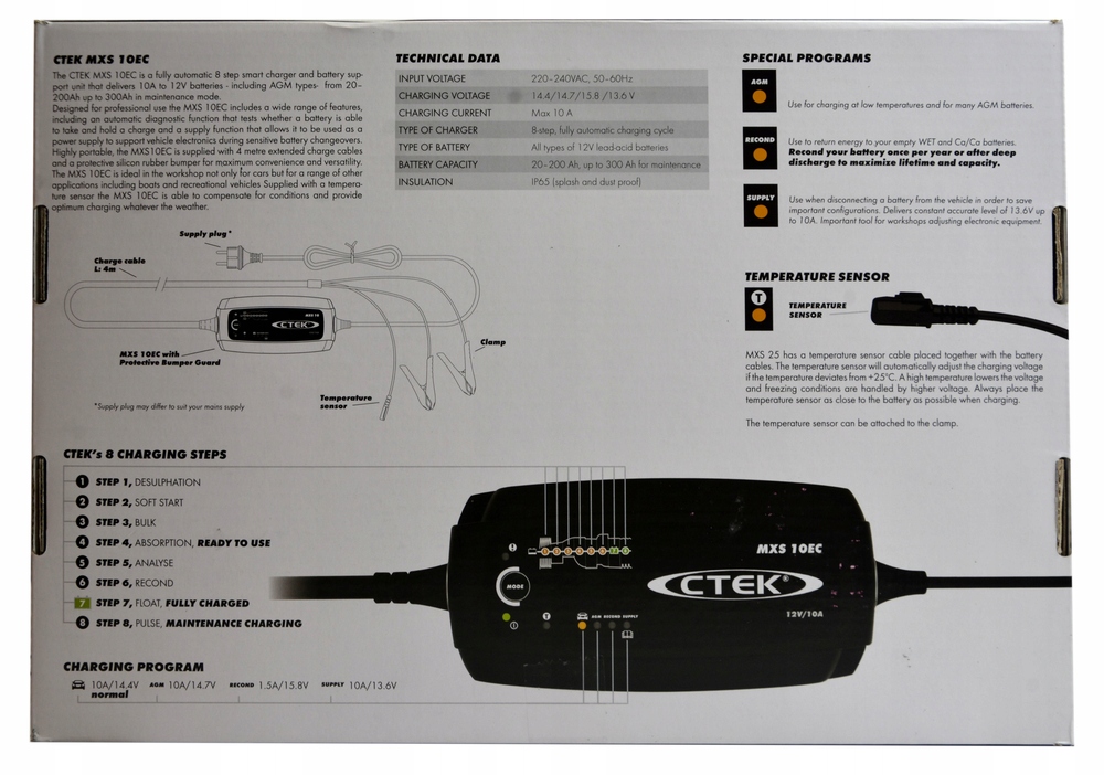 Chargeur batterie CTEK MXS 10EC - 12V 10A