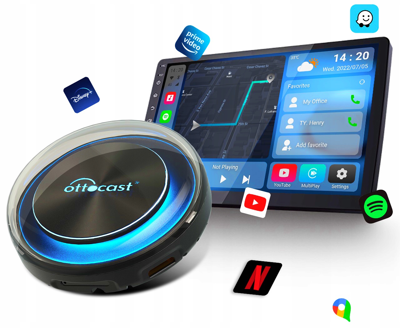 ottocast p2 オッドキャストp2 オッドキャスト P2 OTTOCAST PICASOU2 Ottocast Picasou2 CarPlay AI