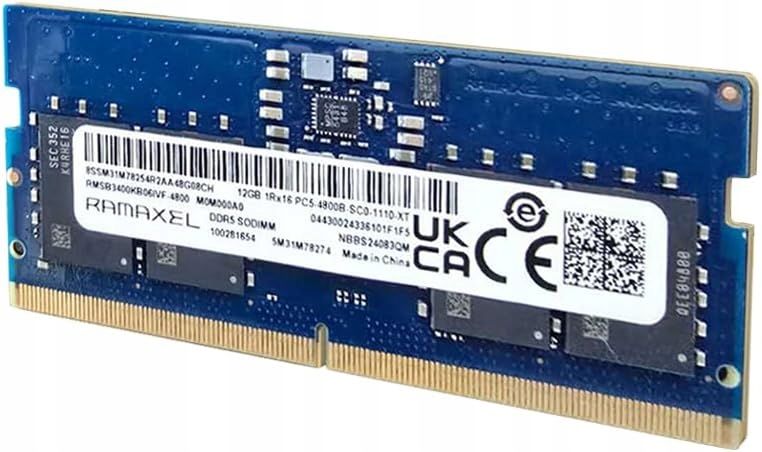 Пам'ять ram ddr5 sodimm ramaxel 12gb 4800mhz rmsb3400kb06ivf-4800
