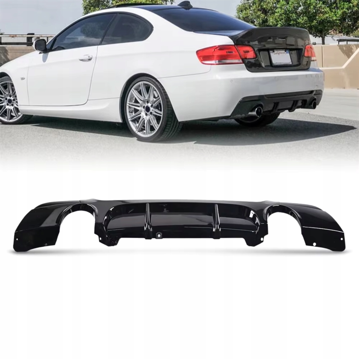 Bmw e92 e93 диффузор бампера m пакет черный блеск приложение спойлер зад с разборки
