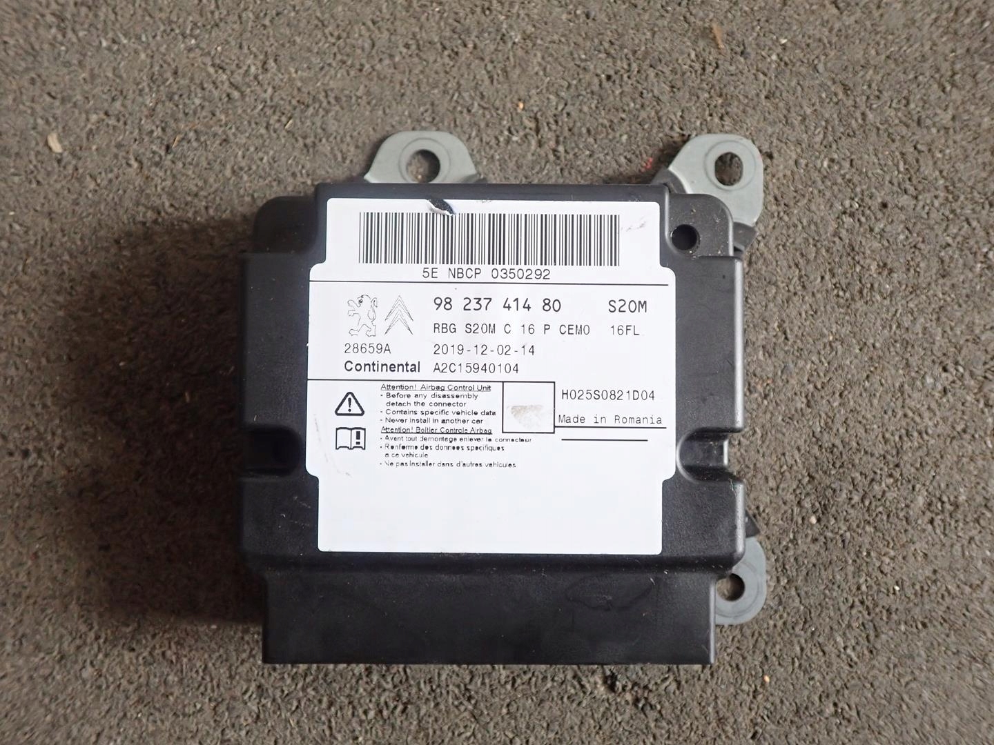 Module sensor airbag citroen peugeot 9823741480 - Online