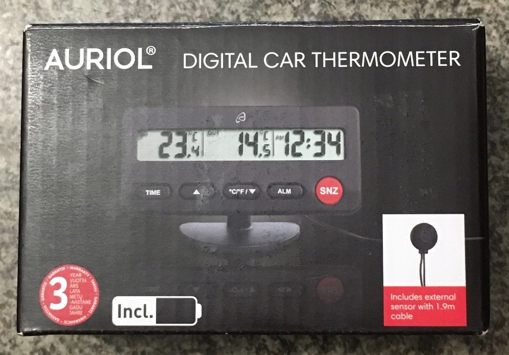 AURIOL® Digital-Autothermometer, mit Außensensor