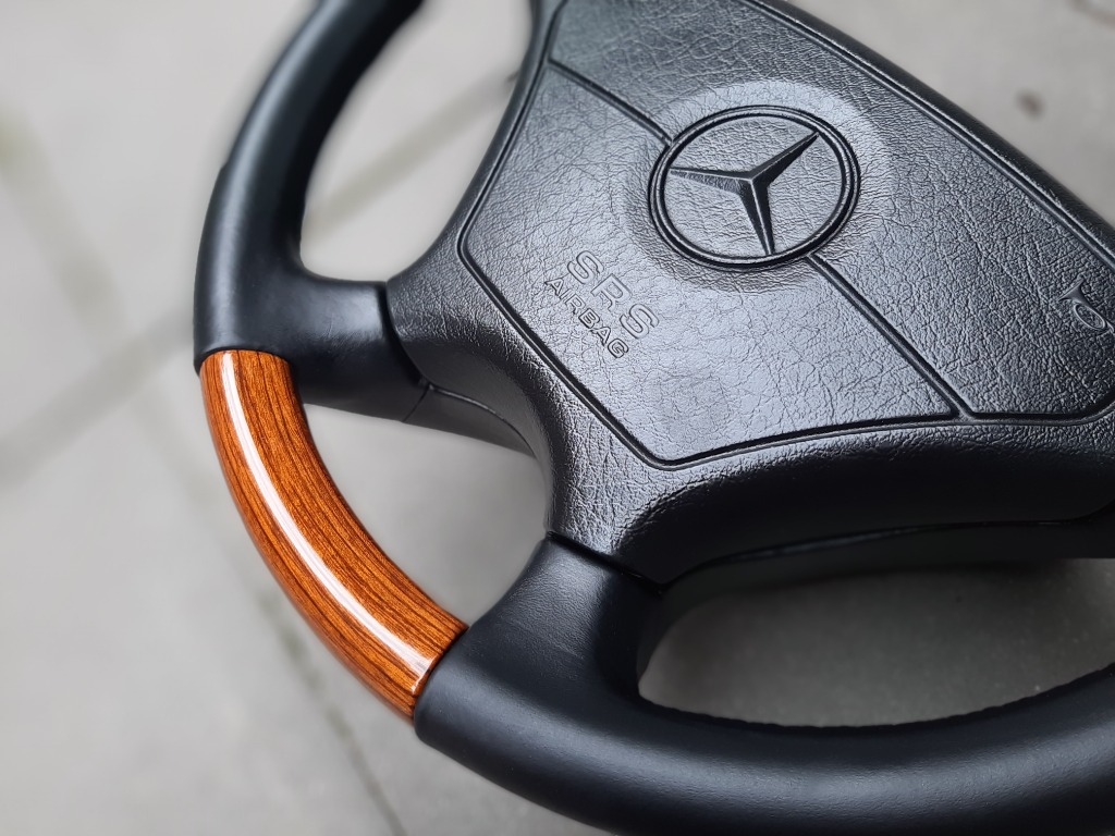 W124 wooden cheap steering wheel
