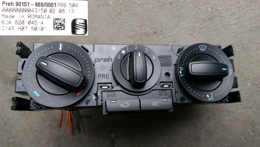 Unite commande clima 8JA820045A SEAT TOLEDO IV RAPID