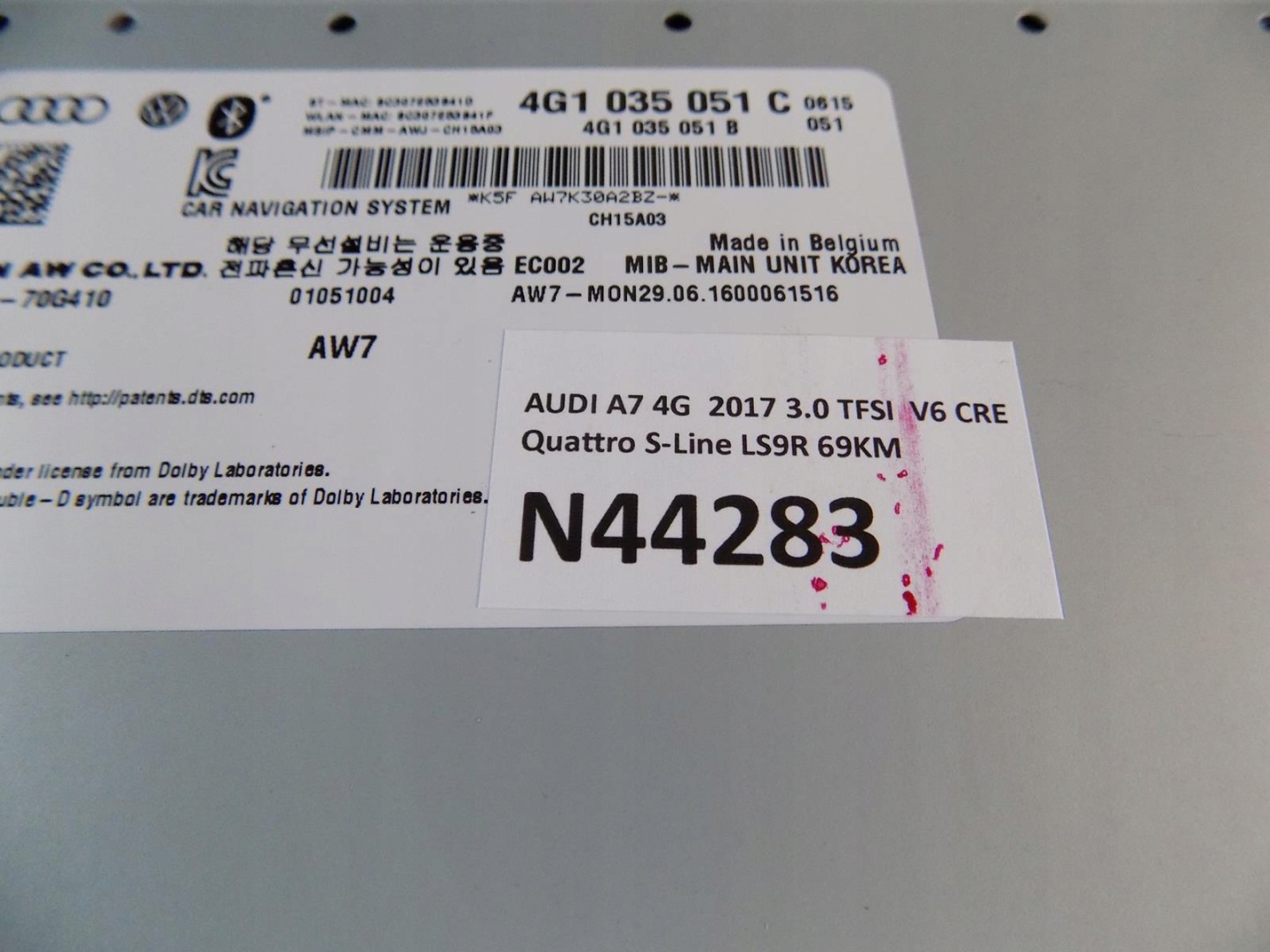 AUDI A7 4G Bildschirm, PANEL MMI NAVI KPL