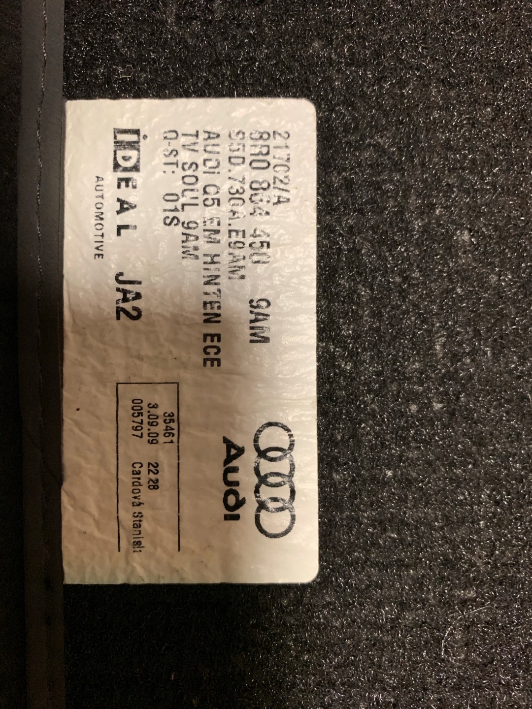 ORYGINALNE mats AUDI Q5 8R1863691 9AM
