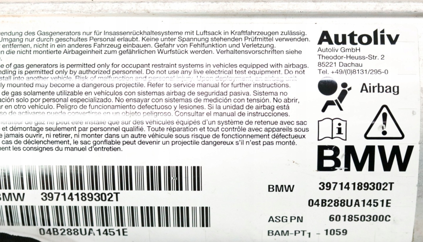 BMW E65 E66 E67 Airbag POWIETRZNA Passegers