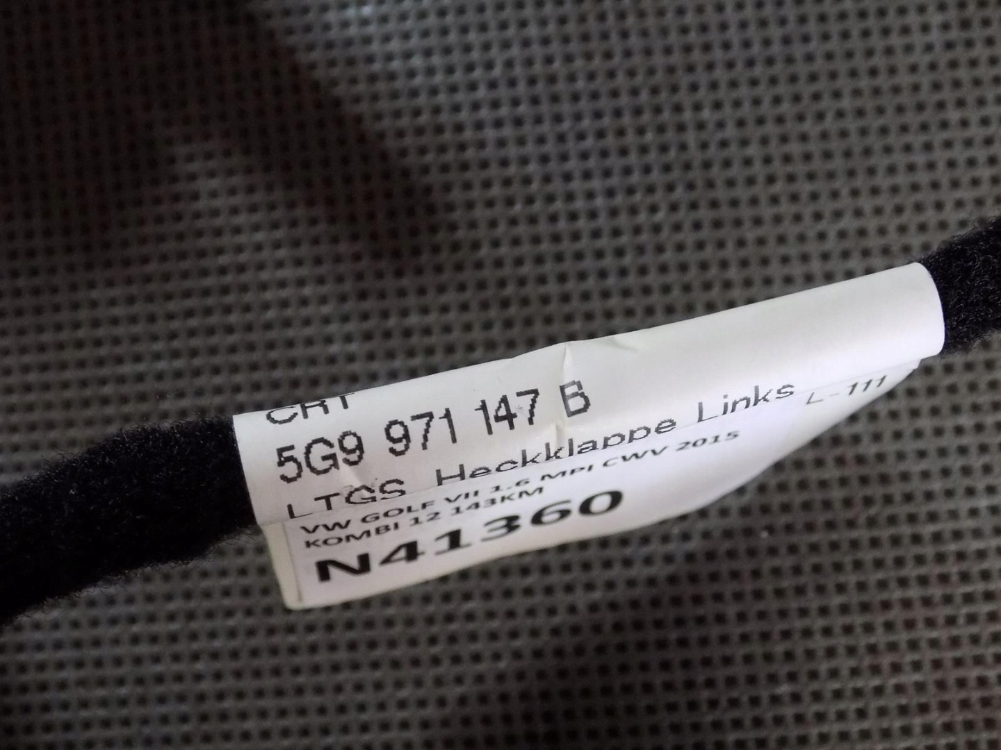 VW GOLF VII Kabelbaum heckklappe heck 5G9971147B