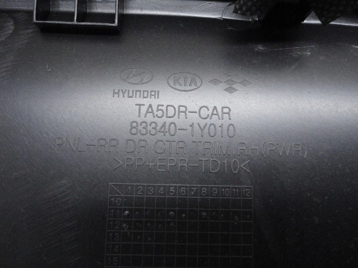 KIA PICANTO II upholstery side door right rear part 2011
