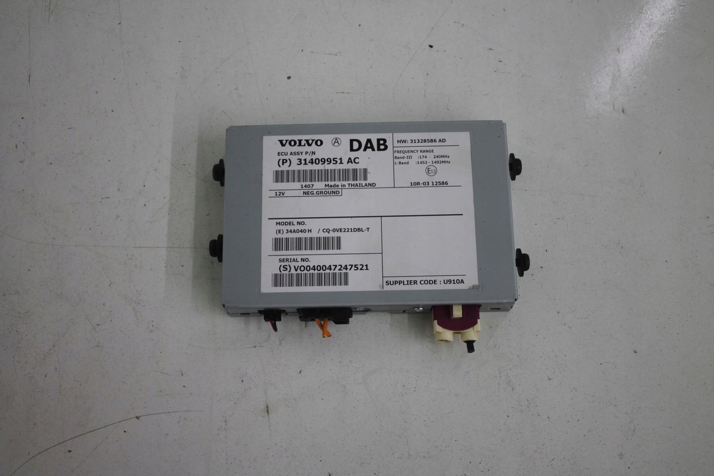 module amplifier DAB 31409951AC VOLVO V40 II
