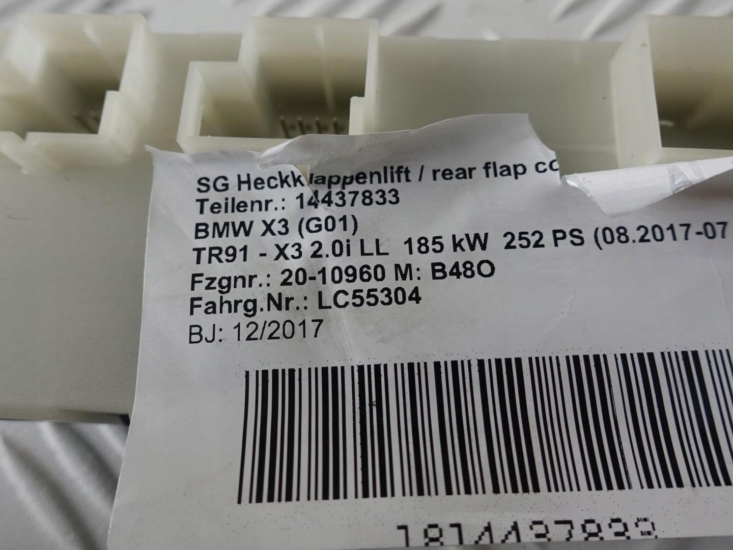 1 3 5 7 8 X3 X4 X6 module electrical bonnet rear part