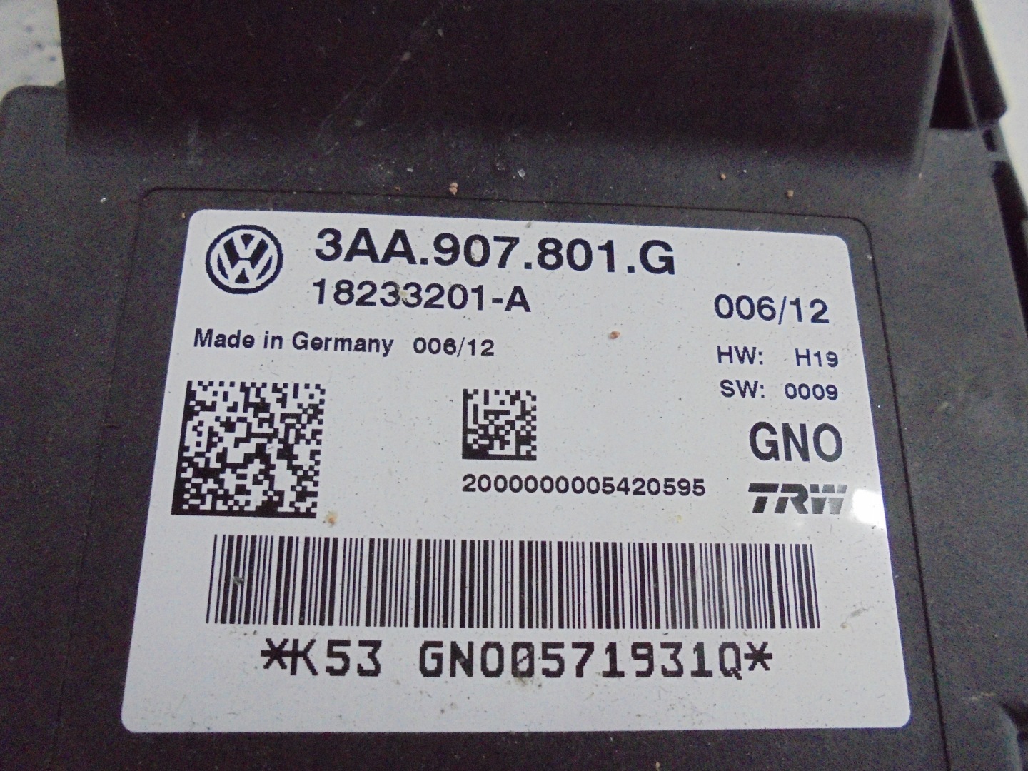 VW PASSAT B7 CC module control unit brakes 11R >