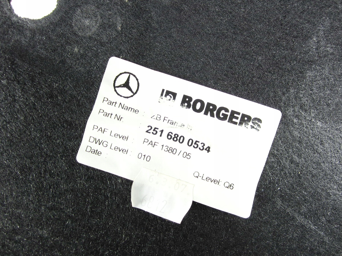 upholstery mats boot left Mercedes W251