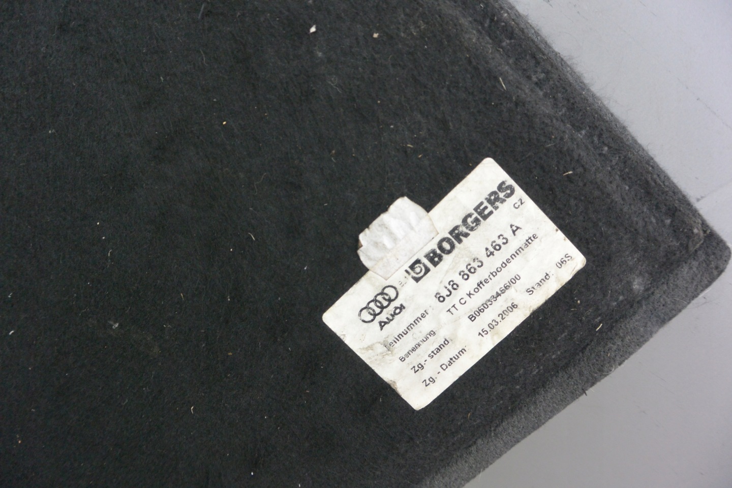 mats floor boot 8J0863463A AUDI TT 8J