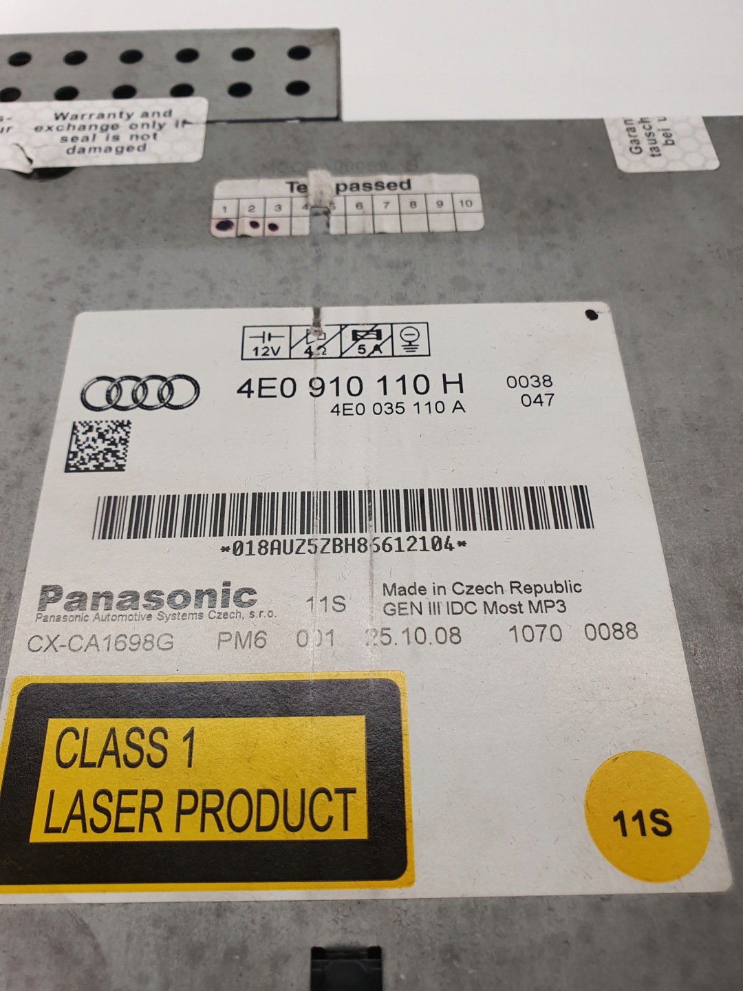 changer CD AUDI A4 A6 A8 4E0910110H 4E0035110A