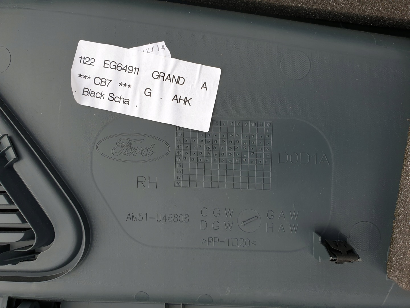 boot upholstery upholstery cover FORD GRAND CMAX MK2 TITANIUM 14r. OE EU