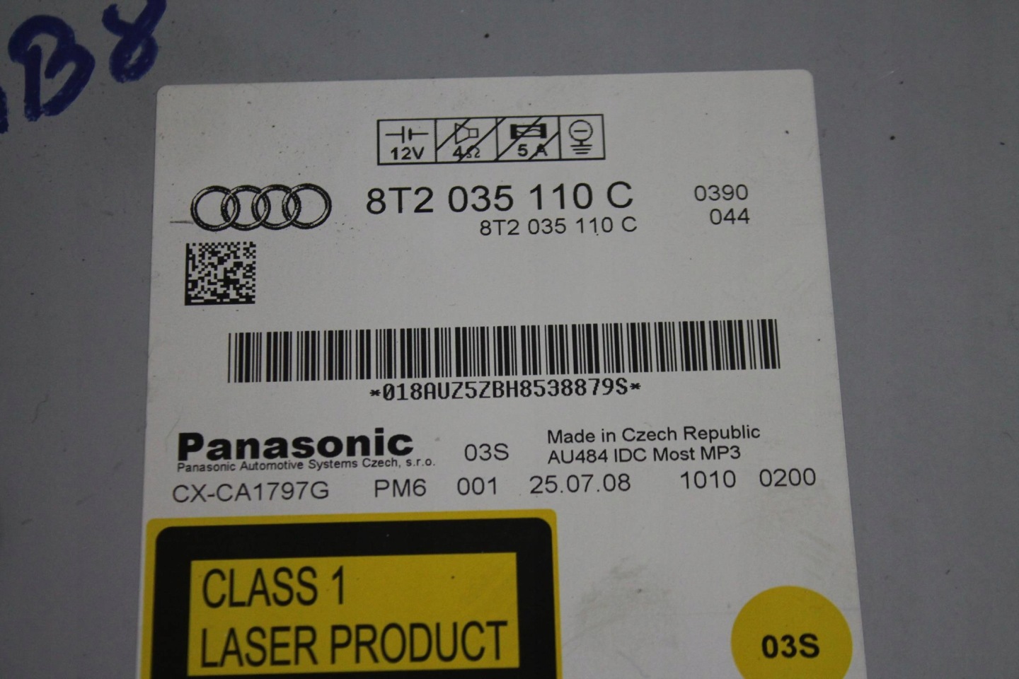 CHANGER CD FABRYCZNA 8T2035110C AUDI A4 B8 UK