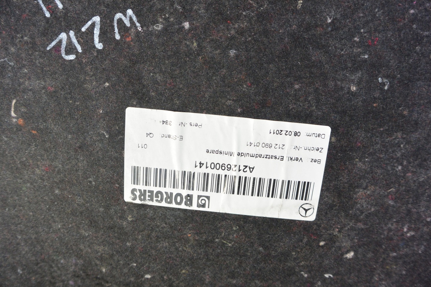 mats upholstery boot MERCEDES W212 sedan