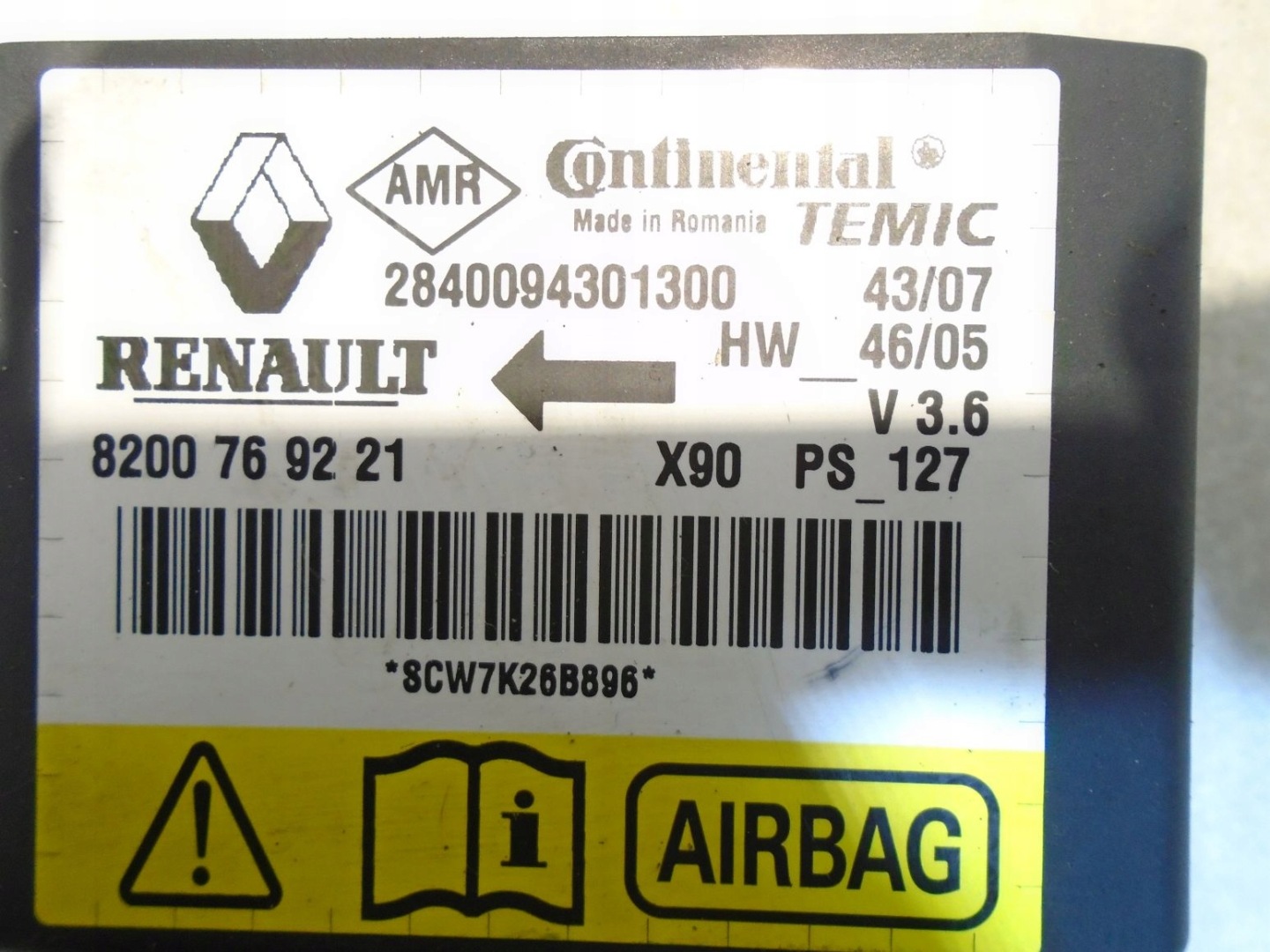 module airbag DACIA LOGAN and 8200769221