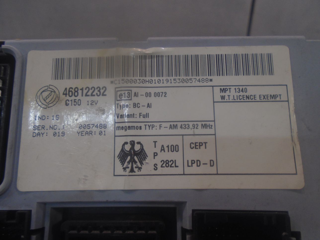 modulo BSI FIAT PUNTO II 1.2 46812232