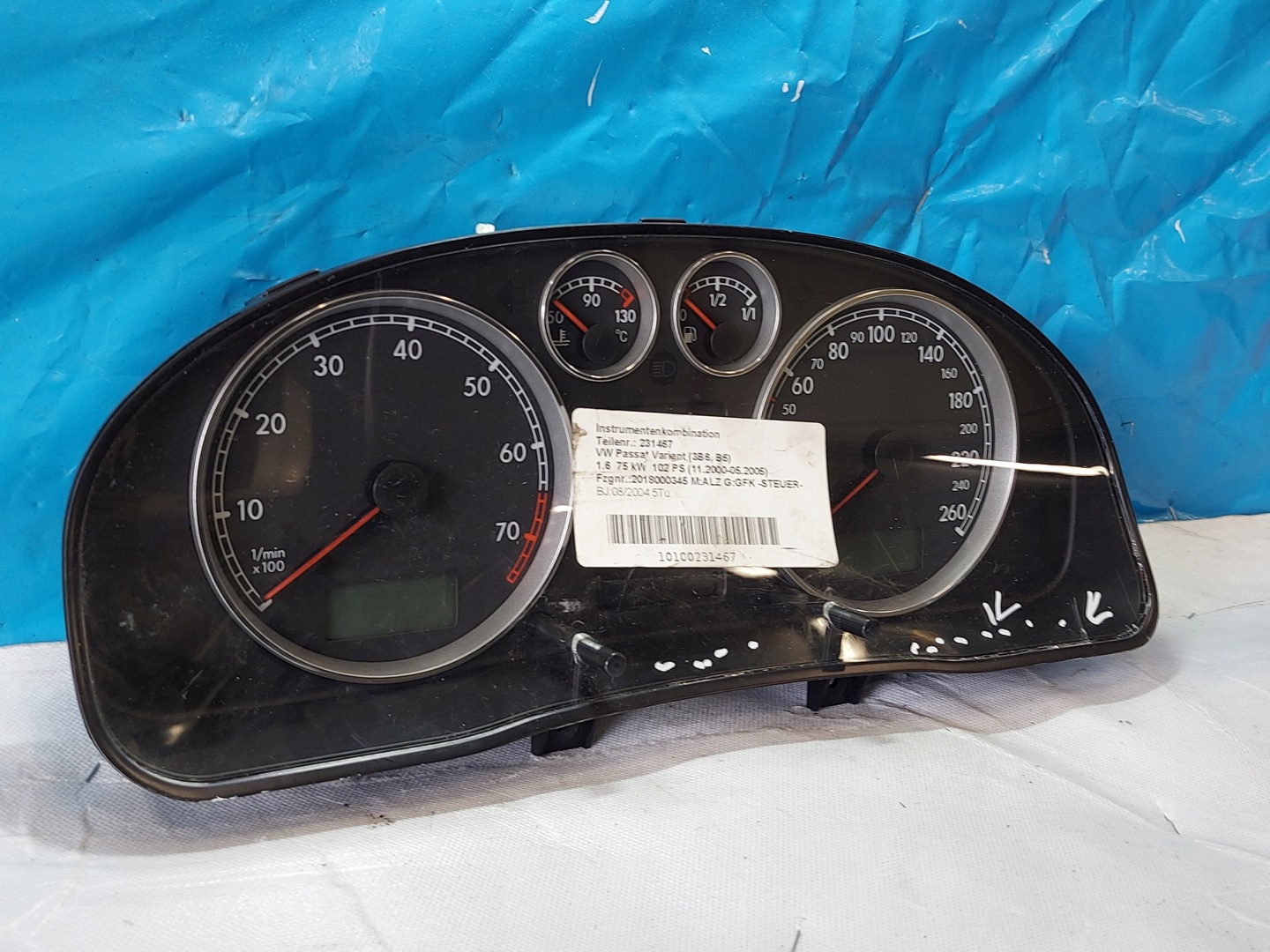 dials clock PASSAT B5 FL 1.6 B 3B0920829