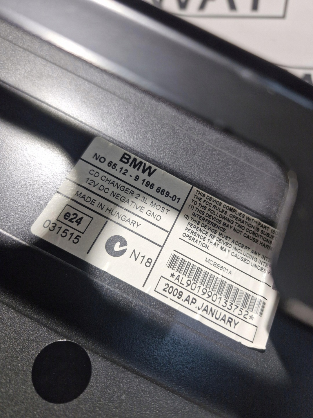 BMW E81 E82 E84 E90 E91 Chargeur lecteur cd CD pour 6 PLYT 9196669