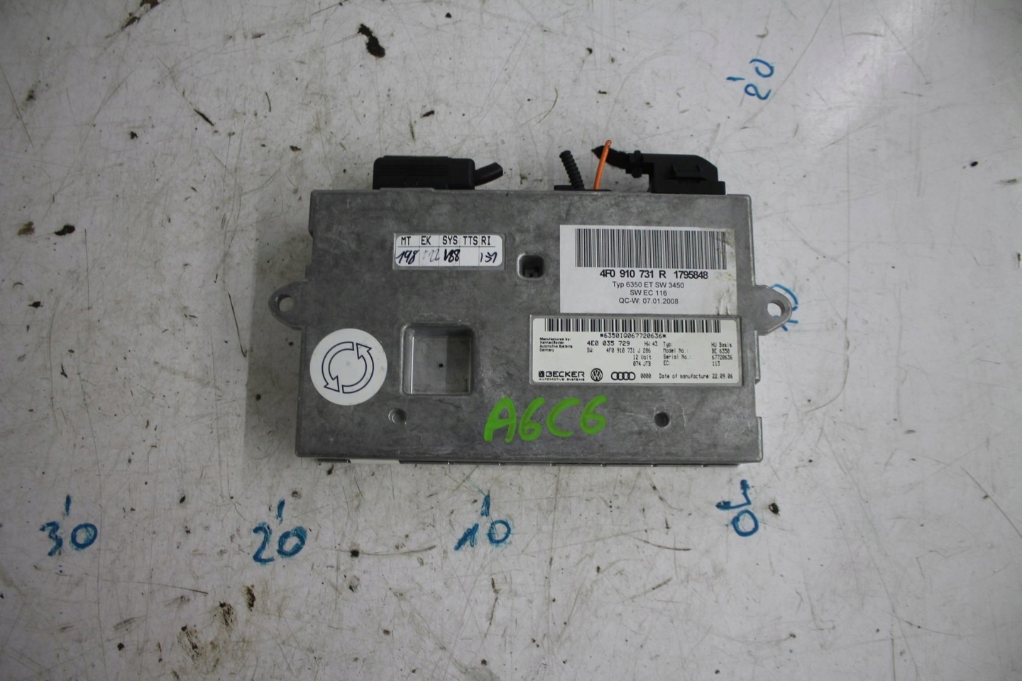 module control unit MMI 4F0910731R AUDI A6 C6