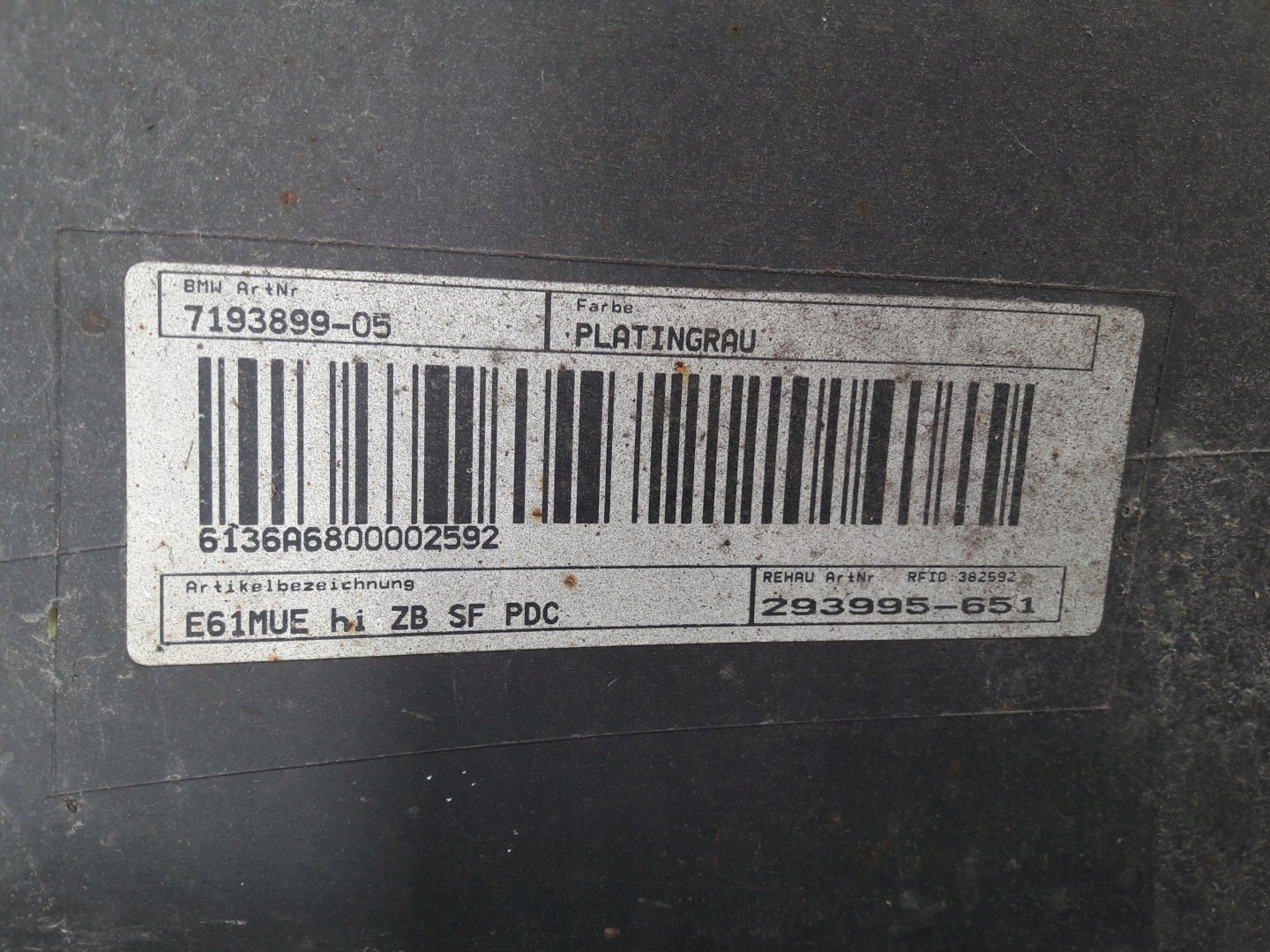 Stoßstange heck PDC A68/7 BMW E61 LIFT