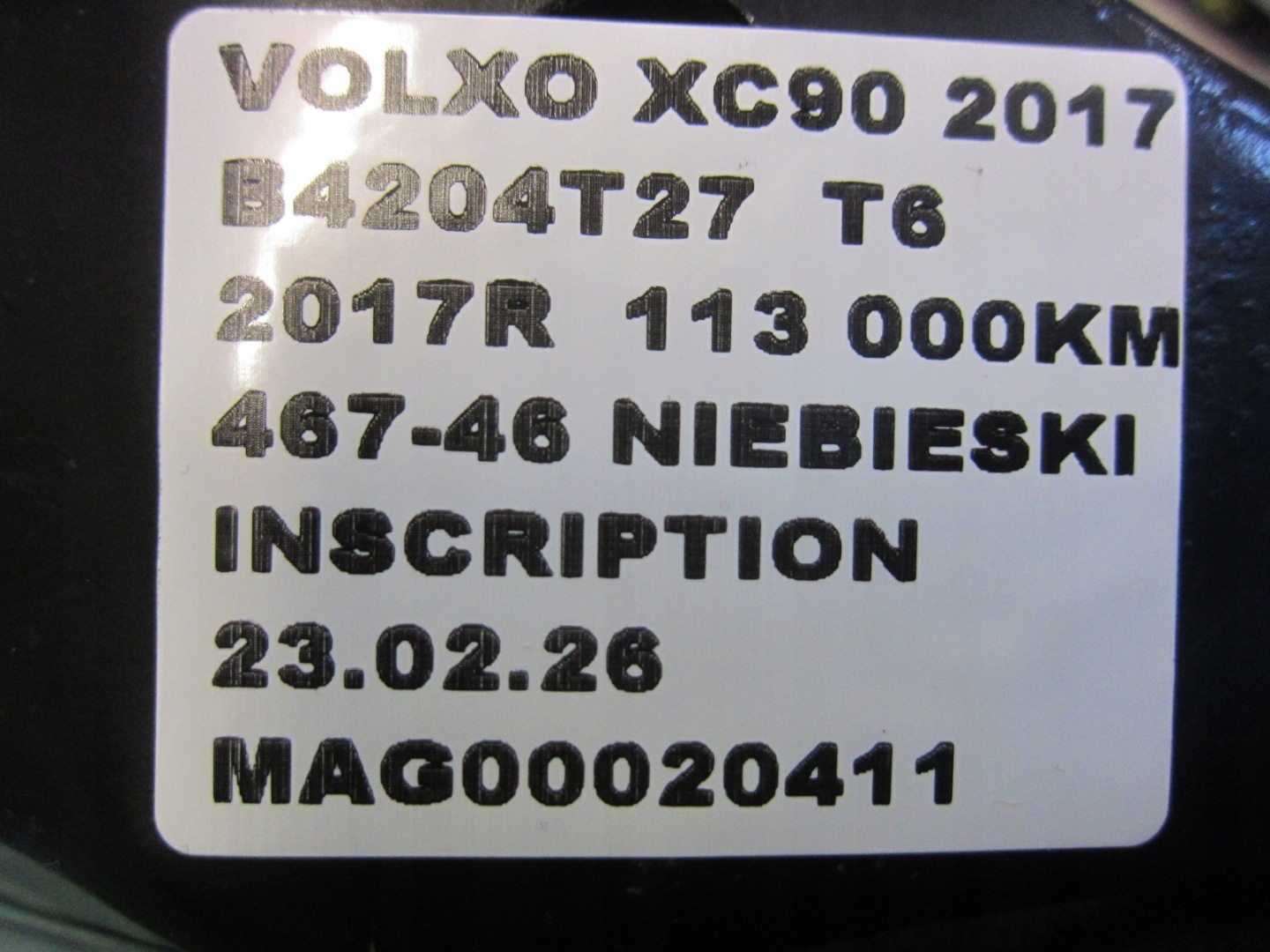 VOLVO XC90 II XC 90 podpěra stěny předního příčka dolní 31463897