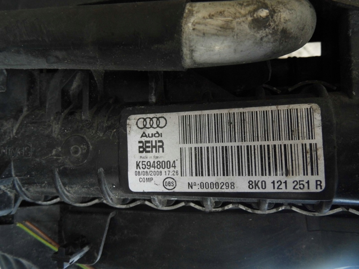 support panel for radiators pillar AUDI A5 COUPE 07- 1.8 TFSI