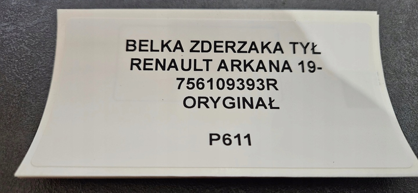 bumper support rear part RENAULT ARKANA 19- 756109393R original