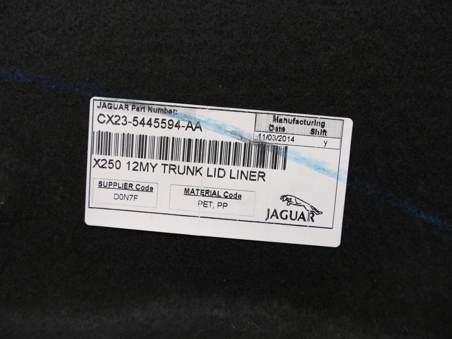 JAGUAR XF X250 LIFT XFR upholstery bonnet boot