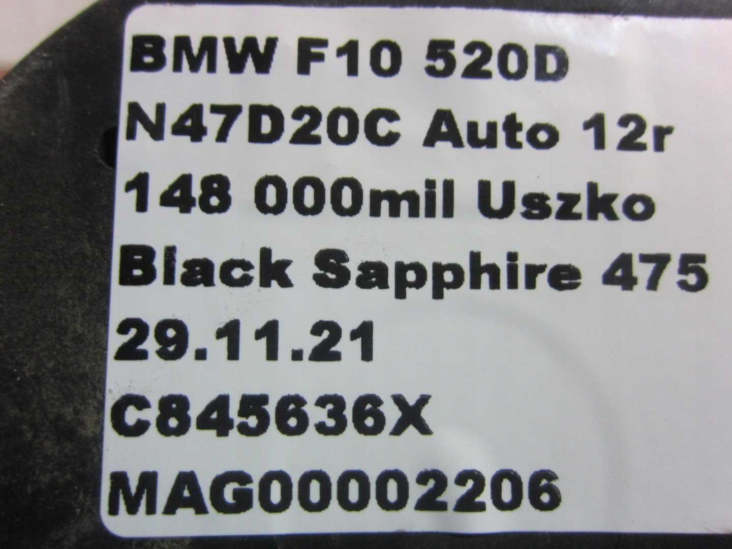 BMW F10 520D N47 engine mount 6785601 left