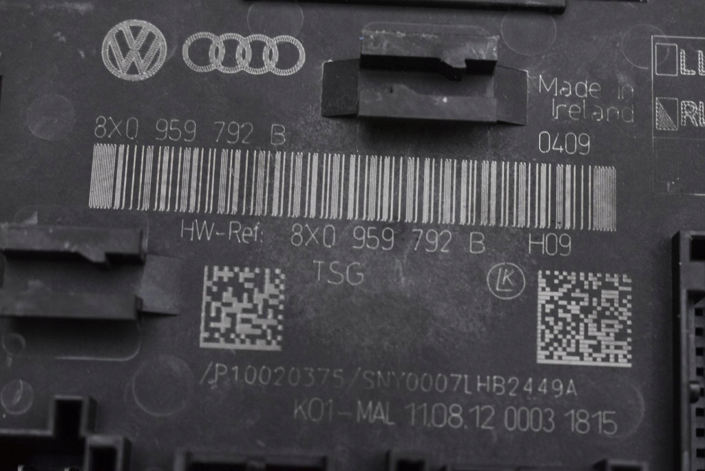 control unit module door left front 8X0959792B AUDI Q3 8U 11-14